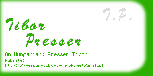 tibor presser business card